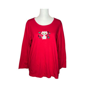 Moon Beams Cat Top Red Zebra Print Embroidered Y2K Goth Grunge Valentine's Day